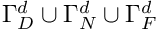 $\Gamma^d_D\cup\Gamma^d_N\cup\Gamma^d_F$